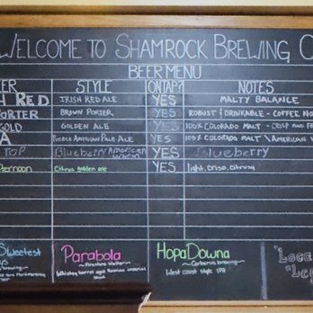 Shamrock Brewing - brew menu - Irish Near Me - Pueblo, Colorado Shamrock Brewing - brew menu - Irish Near Me - Pueblo, Colorado