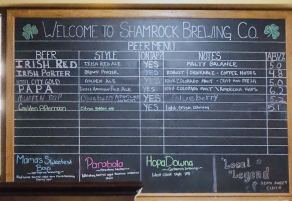 Menu photo 1 Shamrock Brewing Pueblo, CO