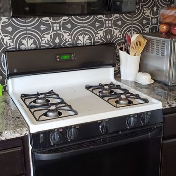 Jcustom Stone - Original oven when Johnathan installed the tile had a high back. - General Contractors Near Me