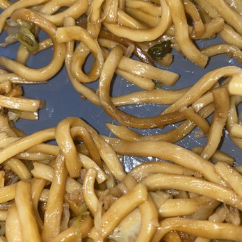 Chan's Buffet - a plate of noodles and mushrooms - Chinese Near Me - Fort Gratiot, Michigan