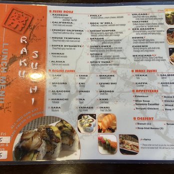 Raku Sushi - Lunch Menu - Sushi Bars Near Me - Rocklin, California Raku Sushi - Lunch Menu - Sushi Bars Near Me - Rocklin, California