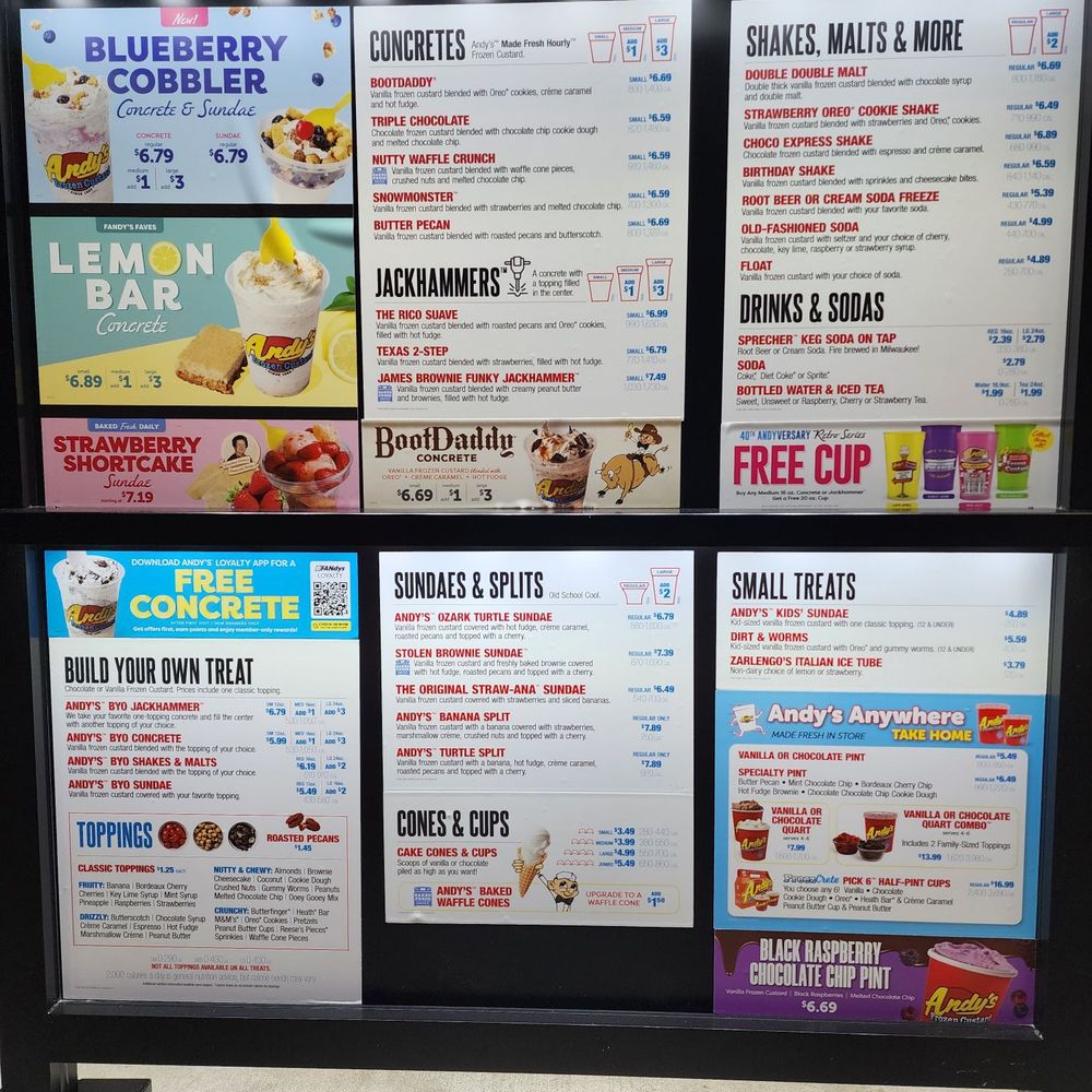 Andy's Frozen Custard - Menu - Desserts Near Me - Orlando, Florida