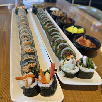 Kimbap Paradise - Tuna and smoked beef Kimbap. - Korean Near Me - Los Angeles, California Kimbap Paradise - Tuna and smoked beef Kimbap. - Korean Near Me - Los Angeles, California