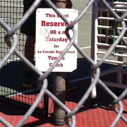La Canada Flintridge Fields & Courts - One court is reserved on Saturday morning at 9:00 a.m.