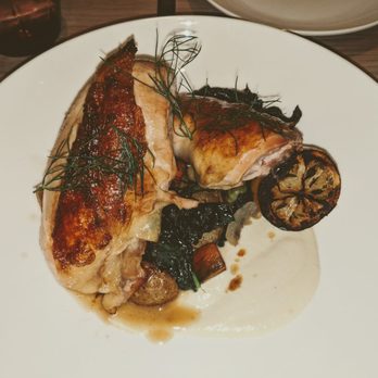 The Warbler - Roasted Half Chicken - braised kale, fennel puree, charred lemon, roasted potato, vegetables - Pasta Shops Near Me - Chicago, Illinois