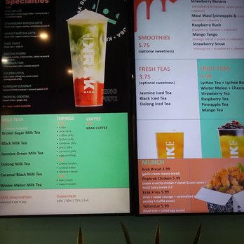 Krak Boba - Menu - Coffee & Tea Near Me - Riverside, California