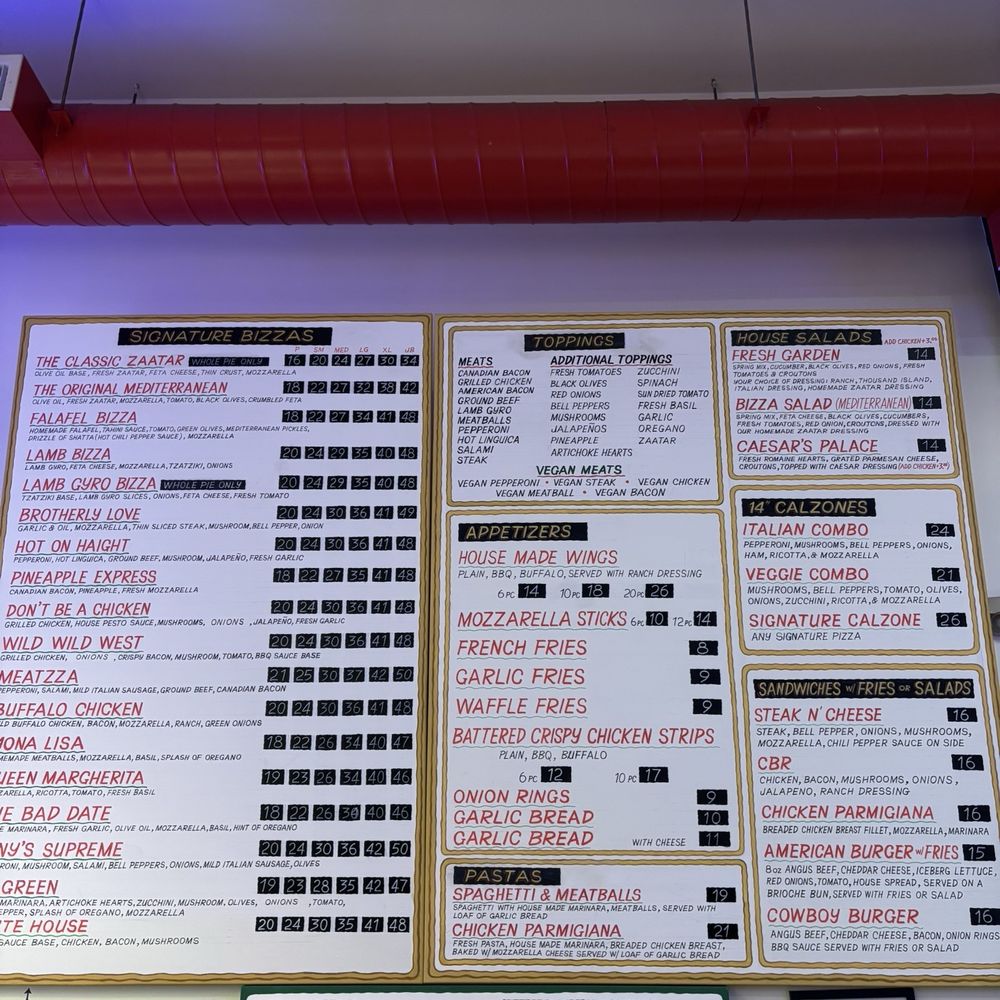 Bizza - Menu (May 2025) - Pizza Near Me - San Francisco, California