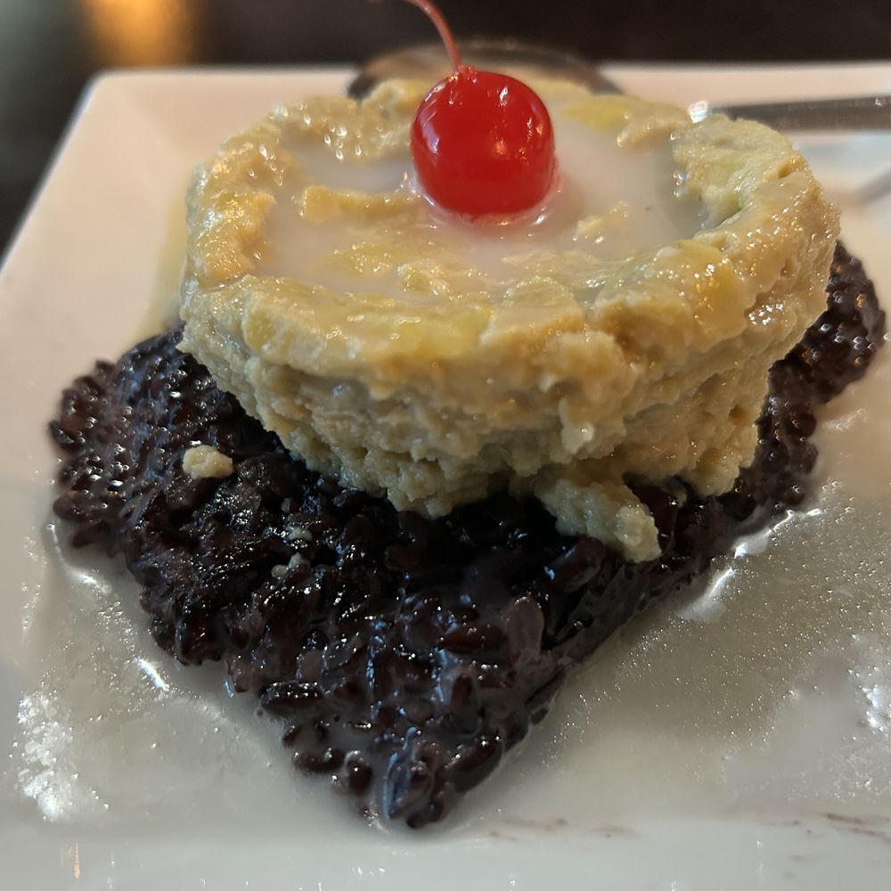 Smile Thai Cuisine - purple sticky rice w/ Thai custard - Thai Near Me - Tempe, Arizona Smile Thai Cuisine - purple sticky rice w/ Thai custard - Thai Near Me - Tempe, Arizona