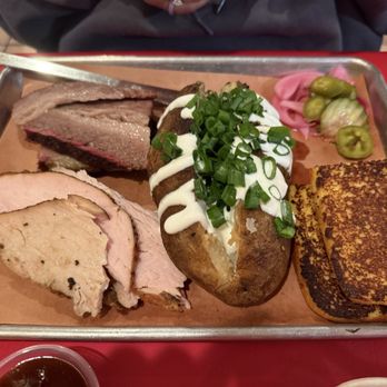 Salinas City BBQ - 2 meat combo - turkey, brisket, baked potato - Barbeque Near Me - Salinas, California Salinas City BBQ - 2 meat combo - turkey, brisket, baked potato - Barbeque Near Me - Salinas, California