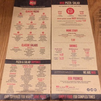 MOD Pizza - Complete Menu - Fast Food Near Me - Walnut Creek, California MOD Pizza - Complete Menu - Fast Food Near Me - Walnut Creek, California