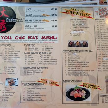 Daisho Sushi Lounge - Menu - Sushi Bars Near Me - Las Vegas, Nevada Daisho Sushi Lounge - Menu - Sushi Bars Near Me - Las Vegas, Nevada