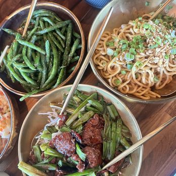 Chin Chin - Mongolian Beef - Pan Szechuan Green Beans Peanut Noodles - Pan - Chinese Near Me - Studio City, California Chin Chin - Mongolian Beef - Pan Szechuan Green Beans Peanut Noodles - Pan - Chinese Near Me - Studio City, California