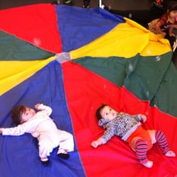 Crystal Beas - Bubble and parachute time at mommy and baby Zumba :)