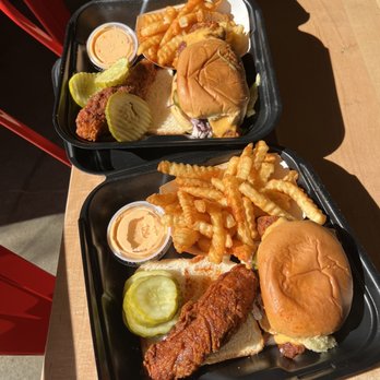 Dave's Hot Chicken - Dave's #3 1 Tender & 1 Slider w/ Fries ($13.98) - Chicken Shop Near Me - Newton, Massachusetts Dave's Hot Chicken - Dave's #3 1 Tender & 1 Slider w/ Fries ($13.98) - Chicken Shop Near Me - Newton, Massachusetts