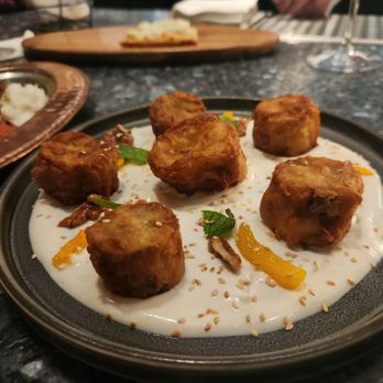Zaytinya - Bantijian Bil Laban (crispy eggplant dish) - Turkish Near Me - Las Vegas, Nevada Zaytinya - Bantijian Bil Laban (crispy eggplant dish) - Turkish Near Me - Las Vegas, Nevada