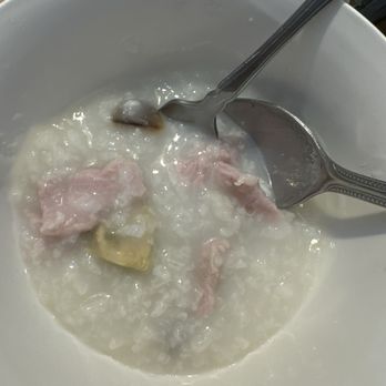 MingKee Deli - Porridge with pink pork meat - Chinese Near Me - Cupertino, California MingKee Deli - Porridge with pink pork meat - Chinese Near Me - Cupertino, California