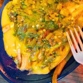 The Original Owl Bar & Cafe - Green Chile Cheese Fries ($5.25) - American Near Me - San Antonio, New Mexico