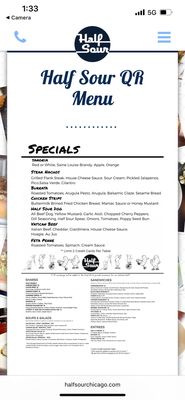Menu photo 5 Half Sour Chicago, IL