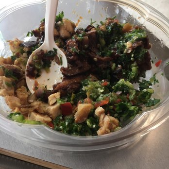 The Green Chicpea - Chicken w eggplant n tahini - Middle Eastern Near Me - Newark, New Jersey