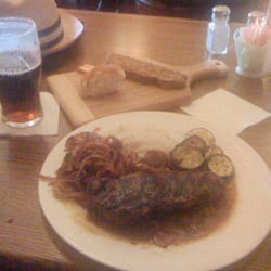 Quiet Man Pub - Sirloin Strip Steak and Smithwick's Ale