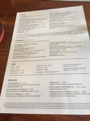 Menu photo 5 The St George's Tavern London, XGL