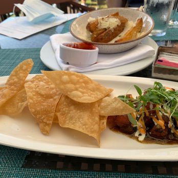 Shores Restaurant - Ahi tuna in front Truffle fries in back - New American Near Me - La Jolla, California Shores Restaurant - Ahi tuna in front Truffle fries in back - New American Near Me - La Jolla, California