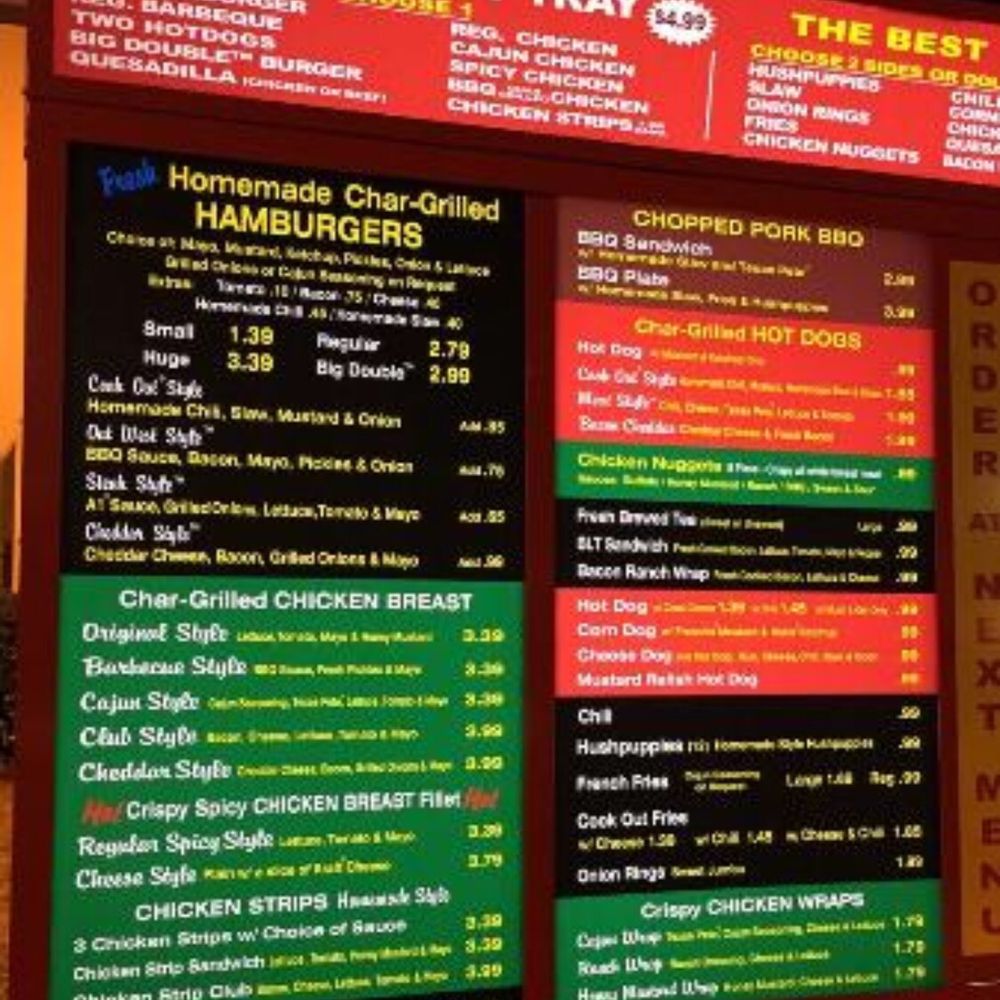 a menu for a restaurant