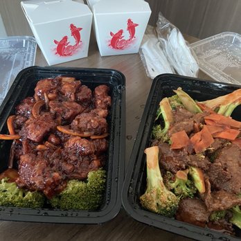 Trendy Dumpling - Orange Chicken and Beef w/Broccoli....Did not taste good. Meat tasted "off". - Noodles Near Me - Houston, Texas Trendy Dumpling - Orange Chicken and Beef w/Broccoli....Did not taste good. Meat tasted "off". - Noodles Near Me - Houston, Texas