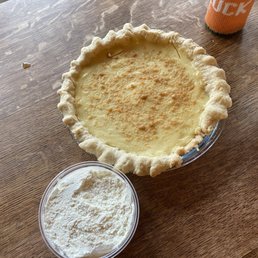 Peanut butter pie and whipped cream Peanut butter pie and whipped cream