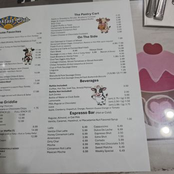 Breakfast Club - Menú. - Burgers Near Me - Mammoth Lakes, California