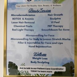 Chicago Skin Clinic - List of services provided by the clinic.