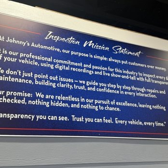 Johnny's Automotive - Mission Statement. - Auto Repair Near Me - Sebring, Florida
