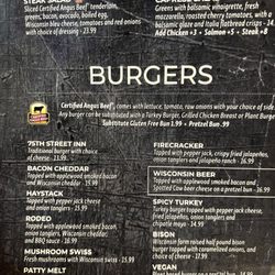 The 75th Street Inn - Menu