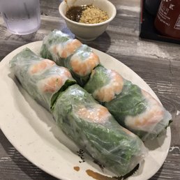 Shrimp and avocado spring rolls