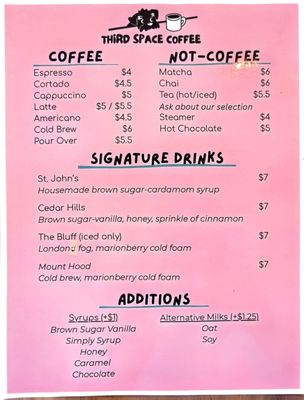 Menu photo 2 Third Space Coffee Honolulu, HI Menu photo 2 Third Space Coffee Honolulu, HI