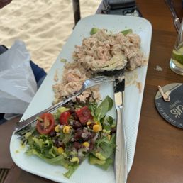 It was a creamy shrimp inside of an avocado. Nice plump shrimp. My friend ordered it. Very flavorful.