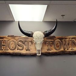 Ghost Town Tattoo And Piercing - Sign kevin made for the shop