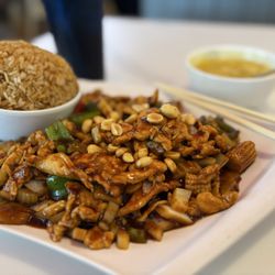 Kung Pao Chicken, Fried Rice and Egg Drop Soup