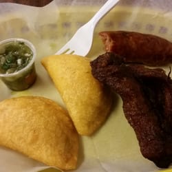 Beef patty sausage and sweet bananas