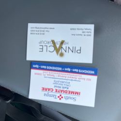 South Tampa Immediate Care - Told me to "call a manager" and returned a blank form with these cards.