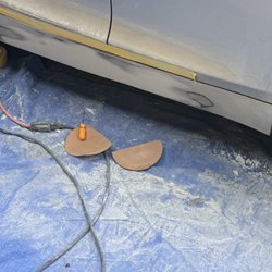 Cars Collision Autobody Repair Service - This was a really bad scratch. This is working in progress. We can see how smoothie got it.