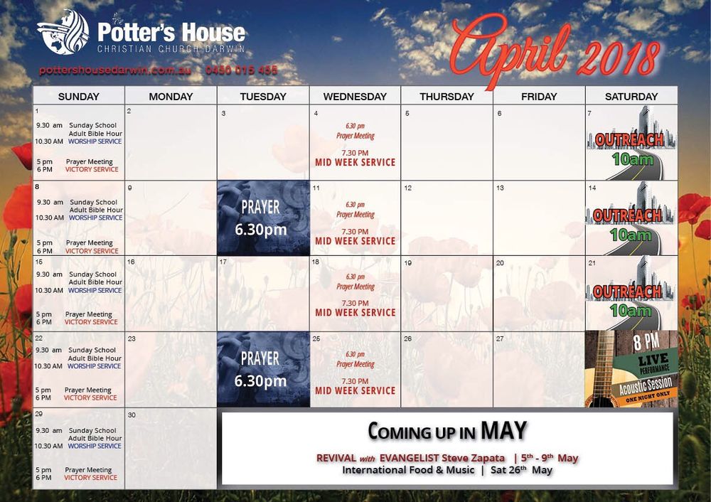 POTTERS HOUSE CHRISTIAN FELLOWSHIP 29 Vanderlin Dr, Casuarina