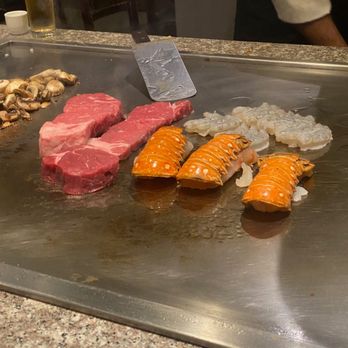 Tabi-Ji Japanese Cuisine - Proteins on the Tappanyaki grill - Sushi Bars Near Me - Orange, California