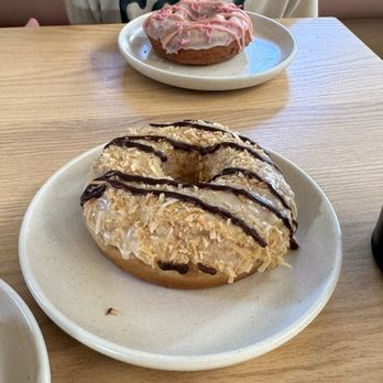 Hook And Press Donuts - Vegan Samoa Donut - Donuts Near Me - Santa Barbara, California Hook And Press Donuts - Vegan Samoa Donut - Donuts Near Me - Santa Barbara, California