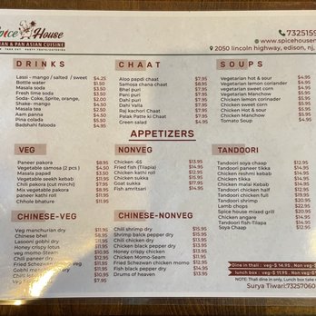 Spice House - Menu - Indian Near Me - Edison, New Jersey