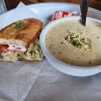 Pier 101 - Blackened Shrimp Po'Boy with Clam Chowder Lunch Special - Seafood Near Me - Rockwall, Texas Pier 101 - Blackened Shrimp Po'Boy with Clam Chowder Lunch Special - Seafood Near Me - Rockwall, Texas