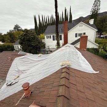 PATCH ROOFING - Tarp on roof - Roofing Near Me - Glendale, California