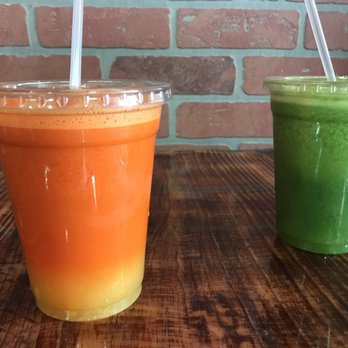 Healthy N Fresh Cafe - Carrot, orange, ginger drink and green drink - Salad Near Me - Tampa, Florida Healthy N Fresh Cafe - Carrot, orange, ginger drink and green drink - Salad Near Me - Tampa, Florida