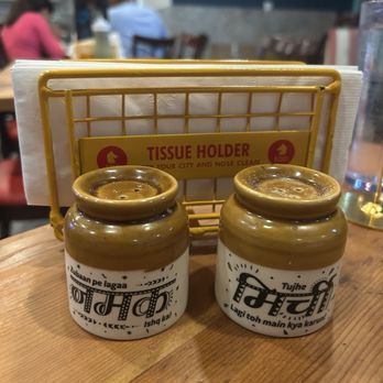 Keeku da Dhaba - Napkin holder and salt pepper shakers - Indian Near Me - Fremont, California Keeku da Dhaba - Napkin holder and salt pepper shakers - Indian Near Me - Fremont, California