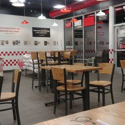Five Guys - Well lit open area with music in the background